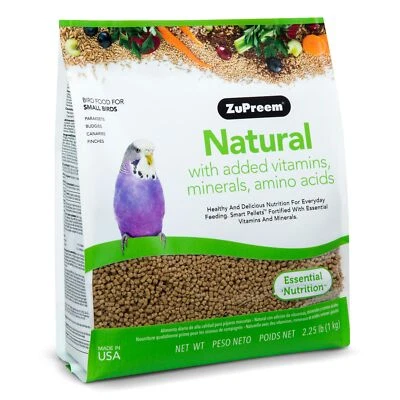 ZuPreem Natural Healthy Bird Food for Parakeets Budgies Canaries 2.25 lbs