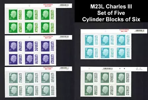 2023 M23L CHARLES III DEFINITIVOS - BLOQUES DE CILINDROS de HOJAS DE CONTADOR - Imagen 1 de 2