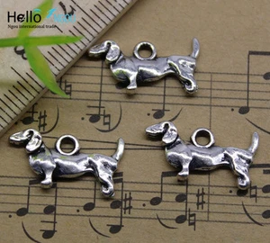 8/20/60X ciondoli in lega per cani salsiccia stile retrò adorabili 10x18mm - Foto 1 di 4