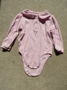 Sonoma Infant Girls Pink Long Sleeve 1 Piece Bodysuit 12 Months VGUC - Picture 1 of 2