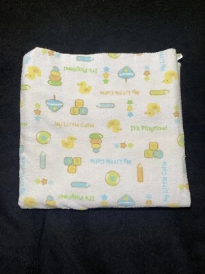 Baby Receiving Blanket Its Playtime My Little Cutie Blocks Duck Pencil Star Soft - Image 1 of 4