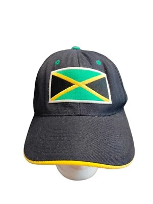 Pit Bull Hat Men's Large Black Jamaica Flag Embroidered Baseball Cap Acrylic - Image 1 of 4