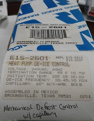 RANCO E15-2601 HEAT PUMP DEFROST CONTROL, TIME/TEMPERATURE INITIATED - Image 1 of 4