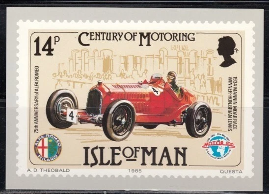 ISLE OF MAN Alfa Romeo Race Car STAMP CARD II - Image 1 of 1