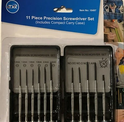 BUDGET FRIENDLY 11 PC X SCREWDRIVER SET,COMPACT, CARRY CASE,FINE HEADS,FREE POST - Image 1 of 4