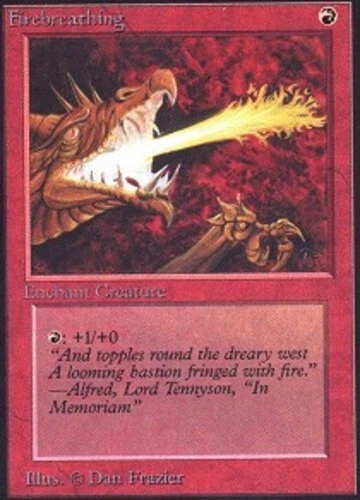 Firebreathing ~ Moderately Played Unlimited MTG Magic UltimateMTG Red Card - Image 1 of 1