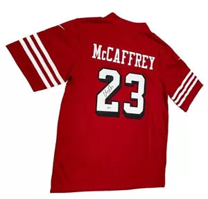 NFL Signed Jersey Autographed Christian McCaffrey red Size M BAS COA - Picture 1 of 5