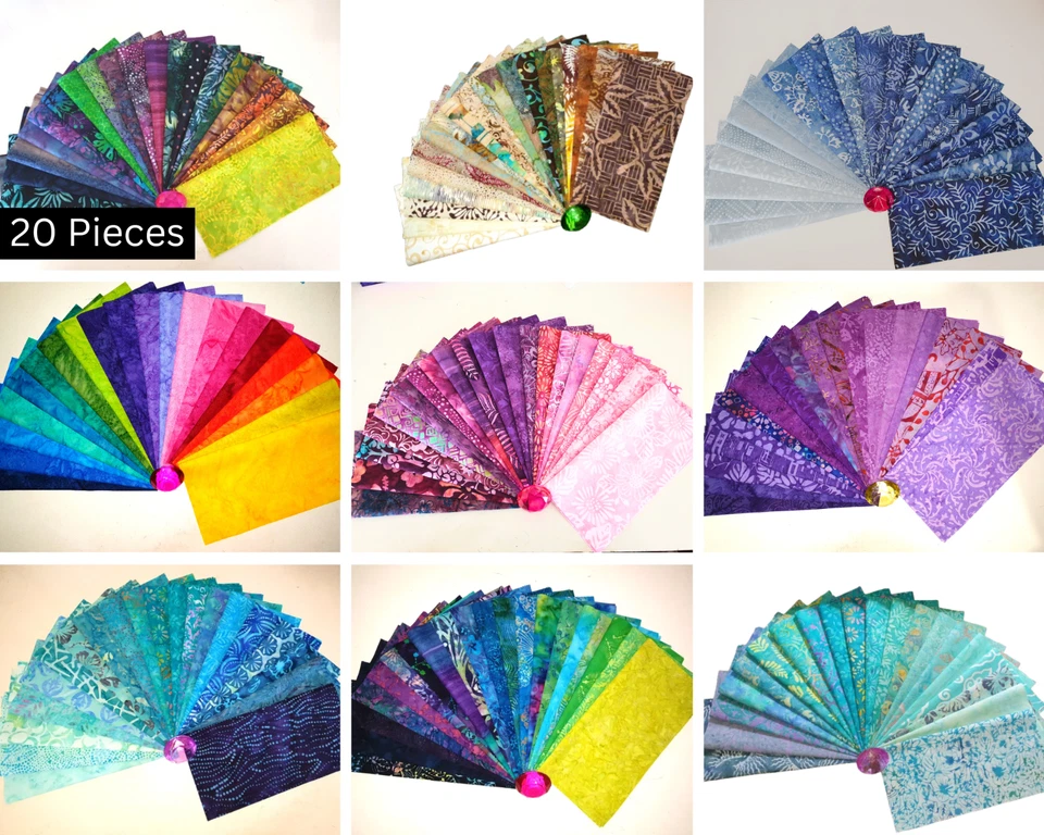 20 Piece Batik Cotton Layer Cakes 10" Squares Variety of Colours / Patterns - Image 1 of 1