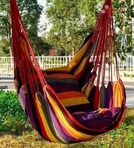 Chaise Fauteuil Hamac Suspendu Brésilien multicolor Bohème Chic véranda jardin - Imagen 1 de 1