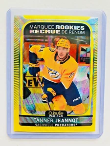 2021-22 O-PEE-CHEE PLATINUM HOCKEY OPC NEON YELLOW SURGE ROOKIE TANNER JEANNOT - Picture 1 of 2