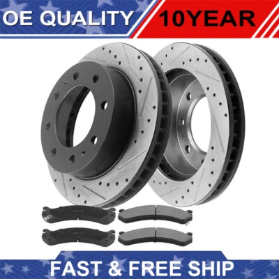 Front Brake Rotors Brake Pads for Chevy Silverado GMC Sierra 3500 HD 2007 -2010 - Image 1 of 4