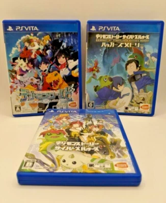 Lot 3 Digimon World & Stories Cyber Sleuth & Hacker's Memory Set PS VITA Japan - Image 1 of 4