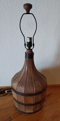 Lámpara de mesa Pottery Barn madera barril pentagrama 28" ALTO lote grande 2 Foto 1 de 4