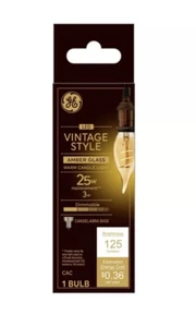 GE Vintage Style LED Light Bulb, 25 Watt, Amber Finish 1CT - Picture 1 of 3