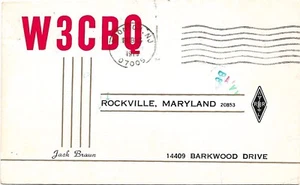QSL Card CB HAM Radio PostCard 1978 Rockville Maryland/Florida AW3CBQ W/ Stamp - Picture 1 of 2