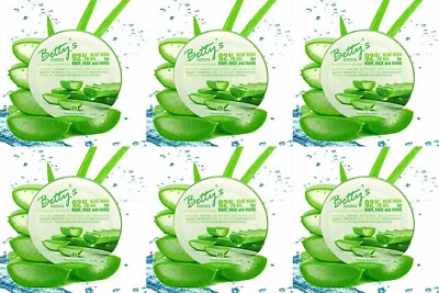 6 Betty's Nature Aloe Vera Gel für Körper Gesicht Hand ohne Alkohol 1800 ml NEU - Bild 1 von 3