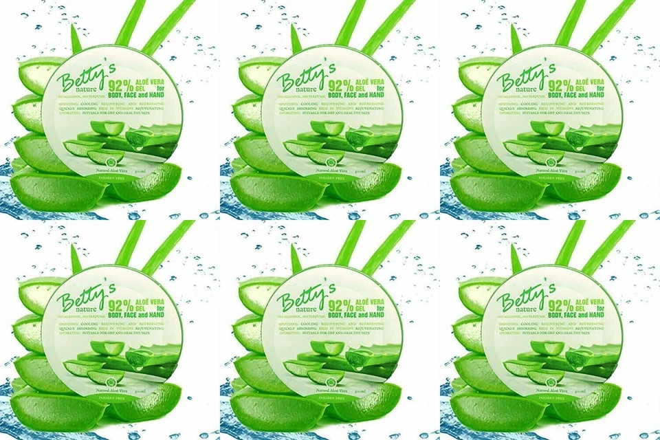 6 Betty's Nature Aloe Vera Gel für Körper Gesicht Hand ohne Alkohol 1800 ml NEU