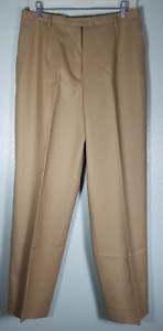 Pendleton Womens Camel Wool Trousers Lined Pants Size 12 Tan Slacks 31x29.5