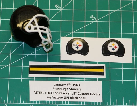 Playoffs 1963 Pittsburgh Steelers DIECUT decals & Football Gumball Helmets OPI Cover