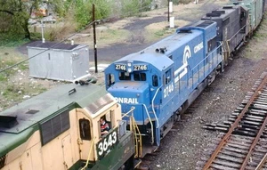 CR conrail 2746 RDG 3643 overhead original kk slide 1977 - Picture 1 of 1