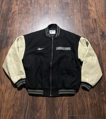 Vintage Reebok Black Michigan State Spartans Letterman Jacket Mens Size Large - Image 1 of 4