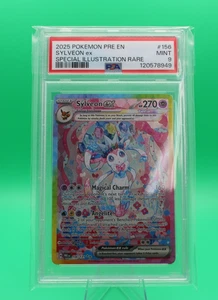 2025 Pokemon SV PRE EN Sylveon ex Special Illustration Rare #156/131 PSA 9 - Picture 1 of 8
