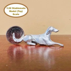 HORSING AROUND Stablemate 1:32 Model Scale LYING SALUKI ~ Cast Pewter Dog - Picture 1 of 6