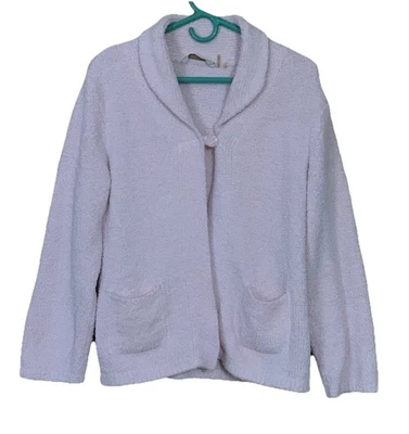 Robe Soft Surroundings Knit Short Pink One Button  Bed Jacket Sz S Women's - Image 1 of 4