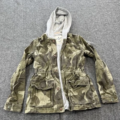 Chaqueta con Capucha Abercrombie Niños Niñas Verde Camuflada Talla 13/14 Foto 1 de 4