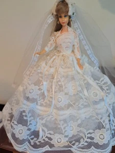 VTG 1966 T 'N TURN Ash Blonde Hair Wedding Barbie Bend-Knees Eyelashes Japan - Picture 1 of 20