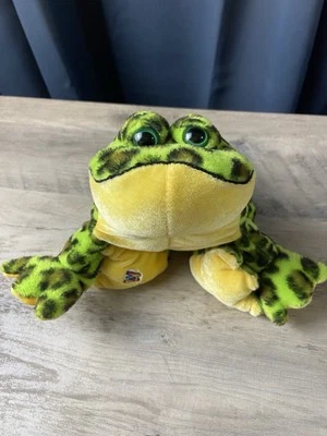 Ganz Webkinz Bullfrog Green Black Plush Stuffed Animal HM114 No Code 8" - Image 1 of 4
