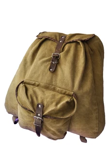 VINTAGE Soviet BAG BACKPACK Hunting Fishing Tourism Cotton USSR Rucksack - Picture 1 of 24