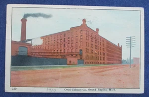 Cartolina Grand Rapids Michigan Oriel Cabinet Co Factory 1908 - Foto 1 di 2