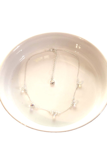 Collana Cristallo Aurora Argento Vintage Firmata Givenchy Regolabile