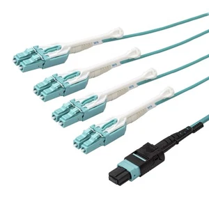 StarTech.com 3m (10ft) MTP(F)/PC to 4x LC/PC Duplex Breakout OM3 Multimode Fiber - Photo 1/4