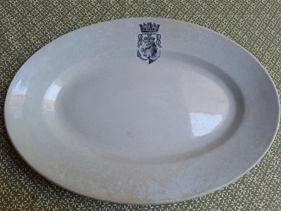 Ancien plat ovale 34 x 24 cm Terre de Fer HB & Cie Choisy le Roi Messageries Mar - Photo 1/4