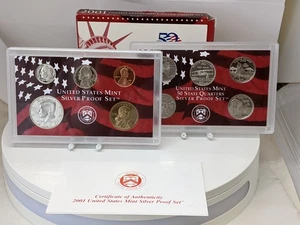 2001-S US Mint SILVER Proof Set W/ Original Government Packaging - Picture 1 of 3
