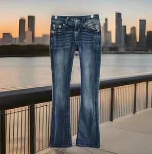Miss Me Signature Boot Damen Jeans, Gr. 24, verziert, distressed, JE8220BL - Bild 1 von 12