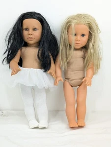 1996 Lotus Onda 18" Doll x2 Blue Eyes Blonde & Brown/Black Hair Vintage 01G-180 - Picture 1 of 24