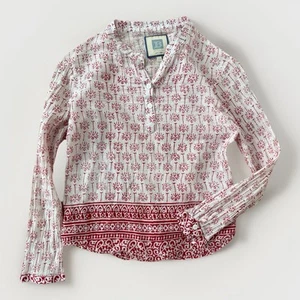 Little Bell By Alicia Bell Block Print tunic Shirt Size 12 $120 - Picture 1 of 6