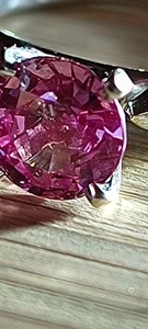 Riesig! 1,6K Montana Pink Sapphire, 14K Weißgold. Größe 8 - Bild 1 von 23