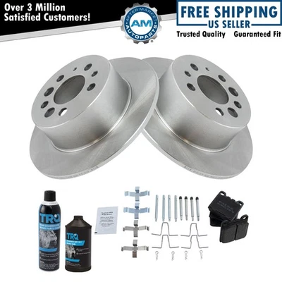 Brake Rotor & Semi Metallic Brake Pad Rear Left Right Kit w/Fluids for Volvo - Image 1 of 4