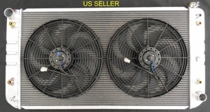 3 ROW ALL ALUMINUM RADIATOR W/ 16" FANS 92 93 CHEVY TRUCK PICKUP C/K 6.5L DIESEL - Imagen 1 de 2