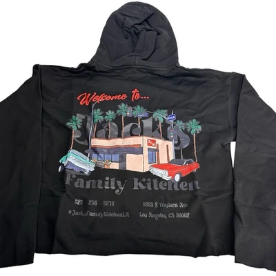 Jack’s Family Kitchen Los Angeles Memorabilia Lowrider Car Crop Sudadera con Capucha Negra M Foto 1 de 4