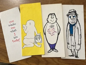 4 Hi Brows American Greetings Card 1960s Era Funny Comic Unused No Envelopes - Picture 1 of 20