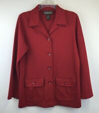Norton McNaughton Womens S Jacket Red Button Up Long Sleeve Front Flap Pockets