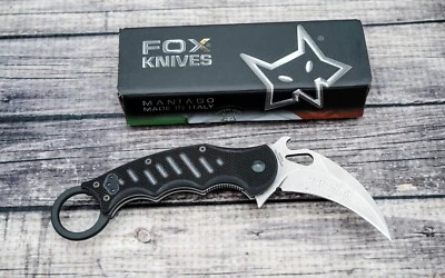 Fox ножи Керамбит, Stonewashed N690, черный G10, FX-479 SW - Изображение 1 из 4