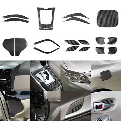 19Pcs Real Carbon Fiber Set Full Interior Trim Sticker For Toyota Corolla 07-13 - image 1 of 4
