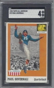 Tarjeta de fútbol americano Topps 1955 #73 Paul Governali Columbia Lions SGC 4 - Imagen 1 de 2