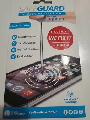 Protección de pantalla Safeguard, para iPhone 6+ 6s+ 7+ 8+ por liquipel, Nuevo Foto 1 de 4